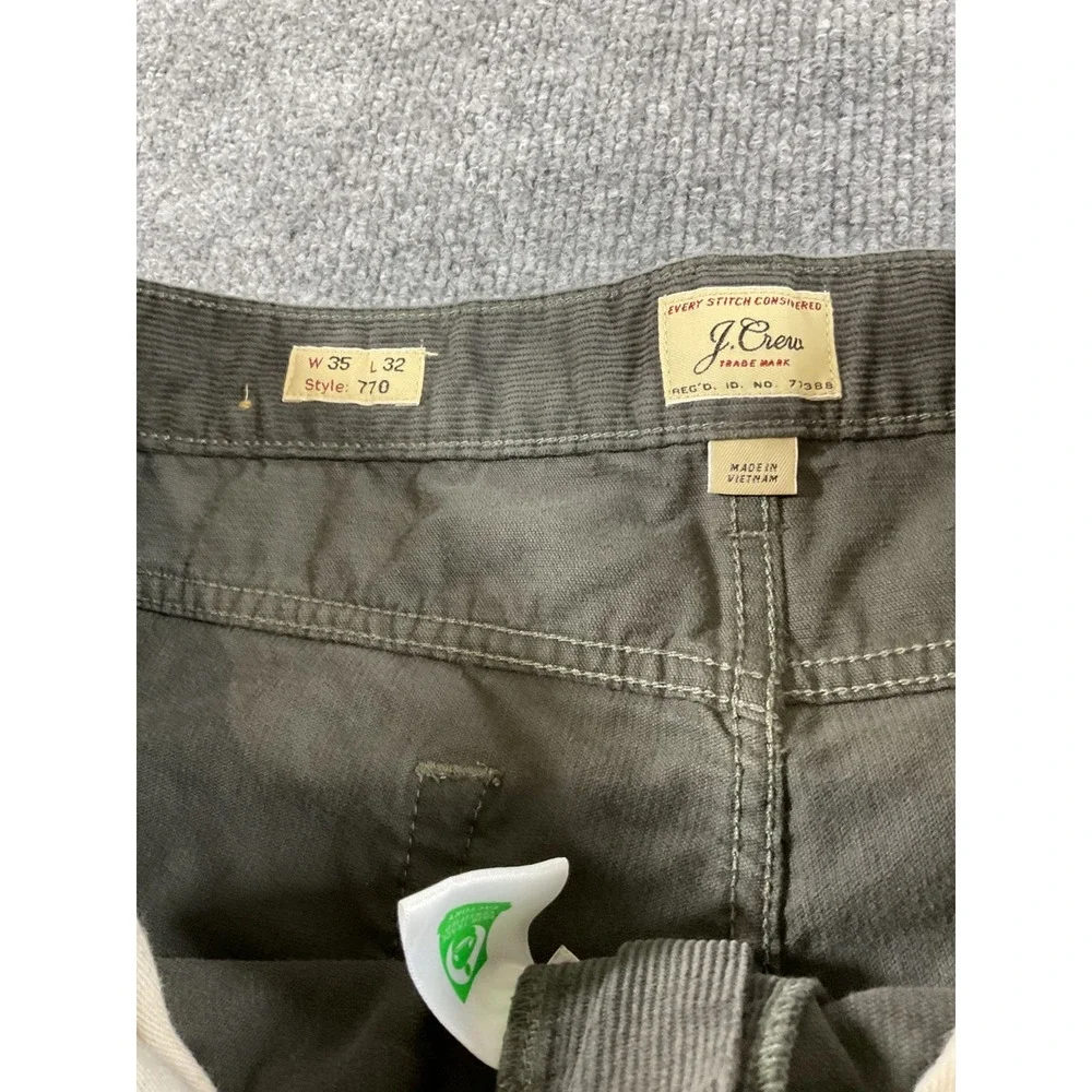 J Crew 770 Straight Fit Corduroy Pants Mens 35x32 Brown Cotton Corduroy Casual F